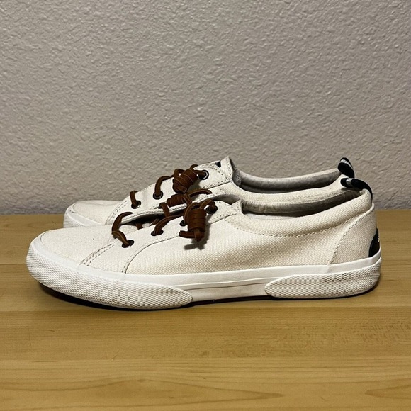 Sperry Crest Vibe  Womens Size 8 Canvas Platform White Sneakers - Picture 4 of 8